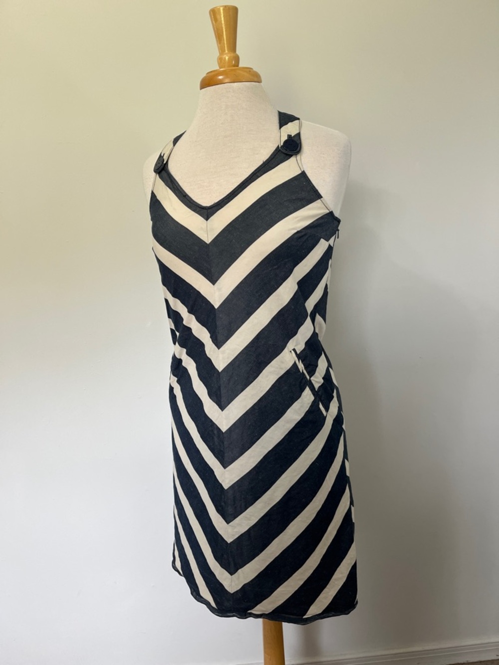 Anthropologie Postmark Postage Stamp Chevron dress Size 2 with POCKETS!!!